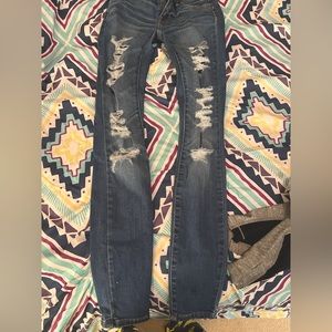 Pacsun ripped jeggings. Blue. US size 22. Barely worn, very good condition.
